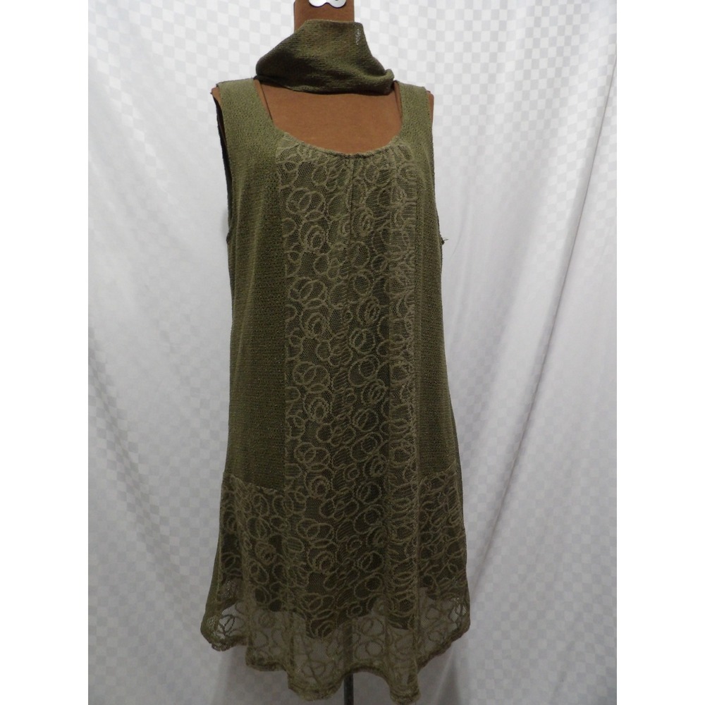 PERCH by Blu Pepper Dress w/ Attached Scarf | XL